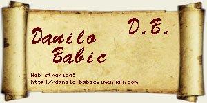 Danilo Babić vizit kartica